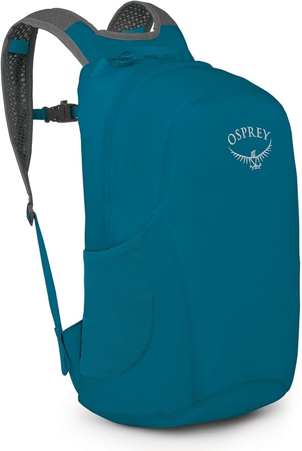 Osprey Ultralight Collapsible Stuff Pack - Lightweight, Packable Travel Backpack — Extra Bag For Travel and Every Day — 18 L Capacity Daypack to Expand Luggage, Waterfront Blue