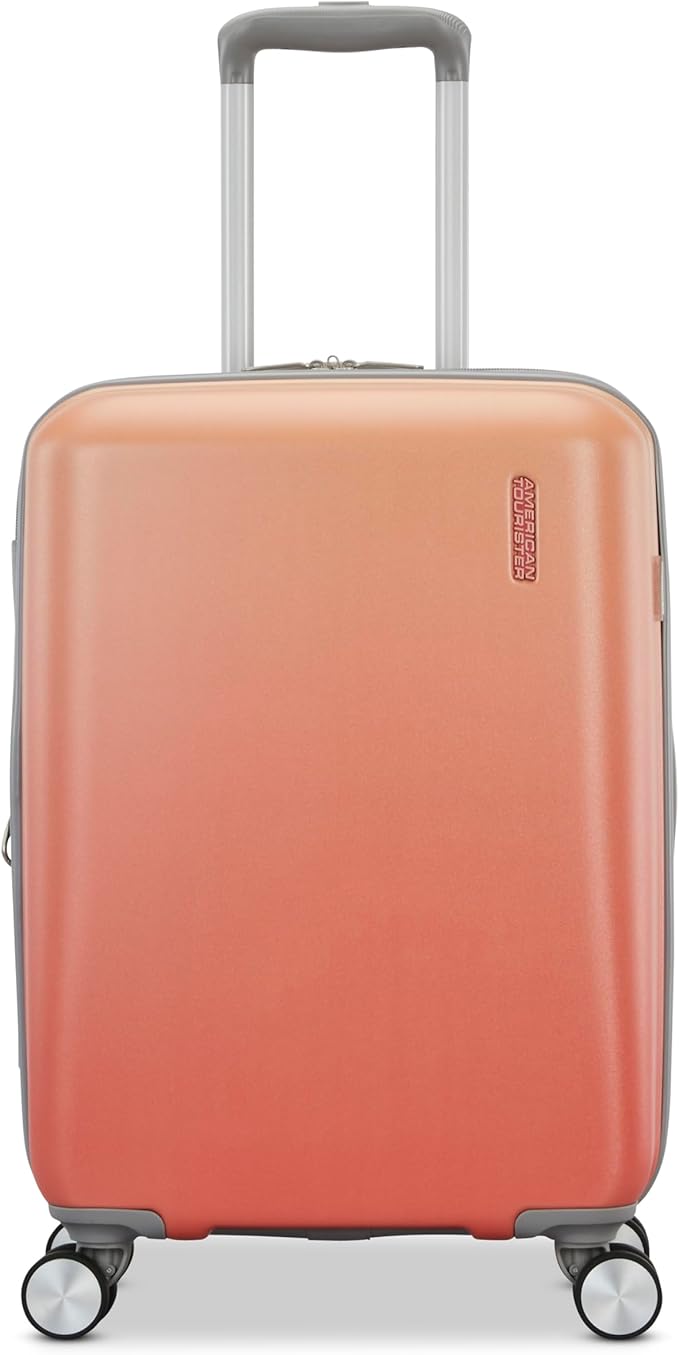 American Tourister Moonlight II Hardside Expandable Luggage with Spinner Wheels, Ombre Peach, Carry-On 20-Inch