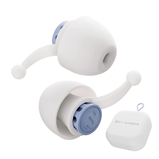 Sleep Ear Plugs Noise Reduction - 32 dB Ear Plugs for Sleeping Noise Cancelling (NRR 19), Ear Plugs for Concerts, 4 Size Soft Ear tips S/M/L/XL, 15s Ear Pressure Balance, Air Travel, Galloway Blue