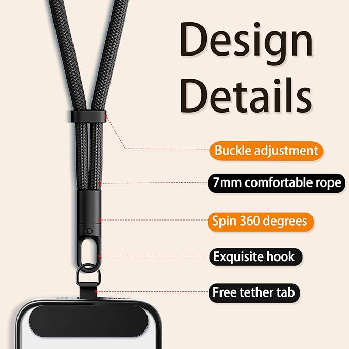 Phone Strap, 2 Pack Wrist Lanyard for iPhone Case Camera, Anti Theft Phone Wristlet, Camera Strap Lanyard with 360° Rotating Hook, Phone Charm Chain Wristlet for Travel