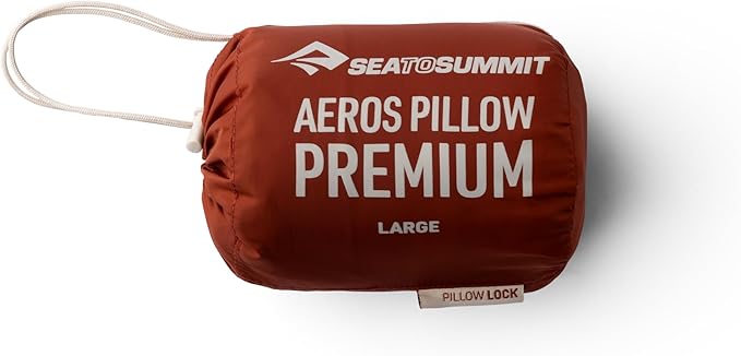 Sea to Summit Aeros Premium Inflatable Travel Pillow, Large, Picante