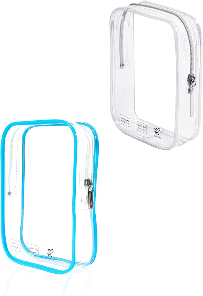 2 Packing Cubes 1 Quart Size Travel Bag TSA Approved Toiletry Bag Clear Small Purse Pouch International Long Flight Must Haves for Toiletries Makeup Liquids Airplane Europe Vacation Essentials