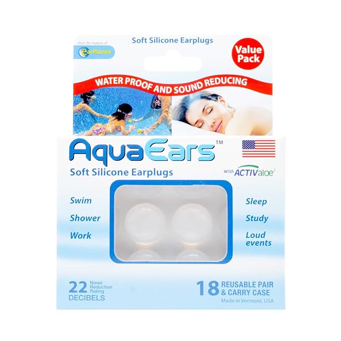 Aqua Ears® Soft Moldable Earplugs, 18 Pairs