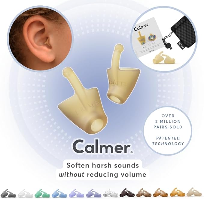 Flare Calmer | Ear Plugs Alternative | Daily Noise Relief | Sound Sensitivity | Stress Relief | No Muffling | Improve Wellbeing | Comfy, Reusable, Soft Silicone Earplugs | 724 TRN