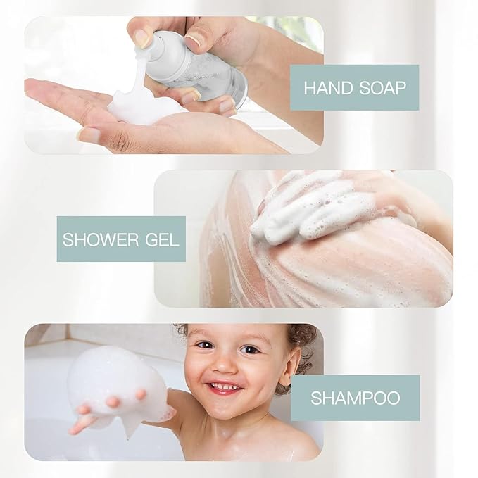 Travel Foam Pump Bottle - 2oz Empty Foaming Soap Dispenser for Lash Shampoo - Plastic Small Mousse Container for Mini Travel Size - Refillable Eyelash Wash Cleanser Foamer Portable 60ml Pink