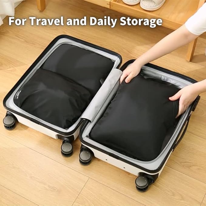 tianzong Compression Packing Cubes for Suitcases, Luggage Organizer Bags Set for Travel (Grey, 2 Pack Medium)