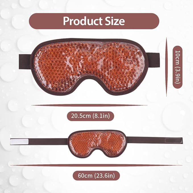 NEWGO Cooling Eye Mask for Puffy Eyes, Cold Eye Mask Eye Ice Pack for After Eyes Surgery, Tension Stress Relief, Itchy Eyes, Headaches, Dark Circles - Brown