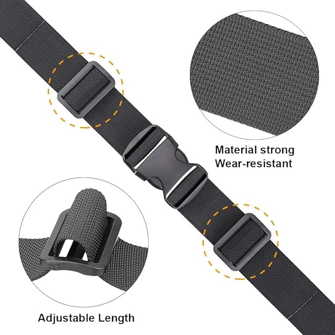 MAGARROW 1.5" Utility Luggage Straps with Buckle Adjustable, 4-Pack (Black, 1.5 in x 4.5 ft)