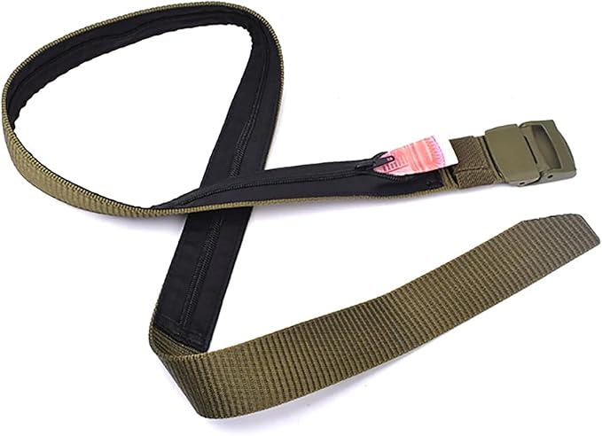 Money Belt for Men Security Belt with Hidden Money Compartment Pocket, Cashsafe Anti-Theft Wallet Non-Metal Buckle