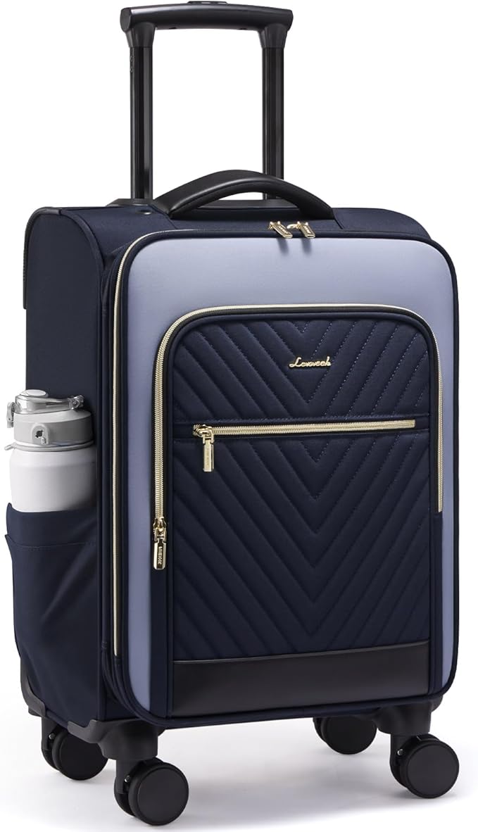LOVEVOOK Carry On Luggage 22x14x9 Airline Approved,20 Inch Carry-on Suitcase for Women,Softside Suitcases with Wheels,Rolling Checked Luggage with TSA Lock,Lightweight Travel