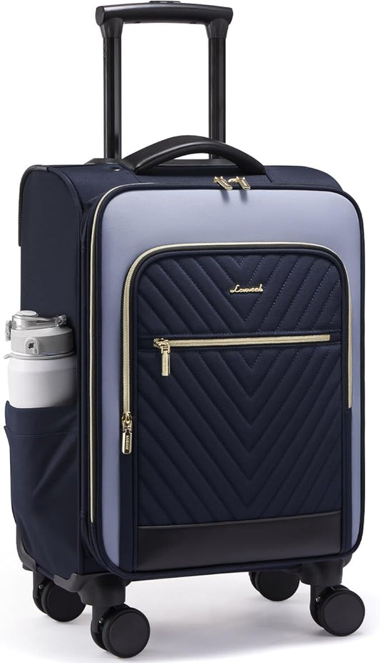 LOVEVOOK Carry On Luggage 22x14x9 Airline Approved,20 Inch Carry-on Suitcase for Women,Softside Suitcases with Wheels,Rolling Checked Luggage with TSA Lock,Lightweight Travel