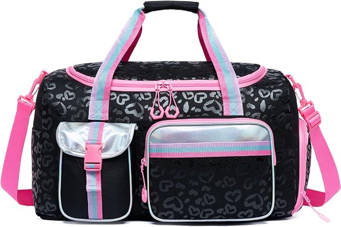 Kids Duffle Bag Girls Women Travel Bag Gifts Overnight Bag for Girls Women Tote Sleepover Bags for Girl Gym Dance Bags with Shoes Compartment