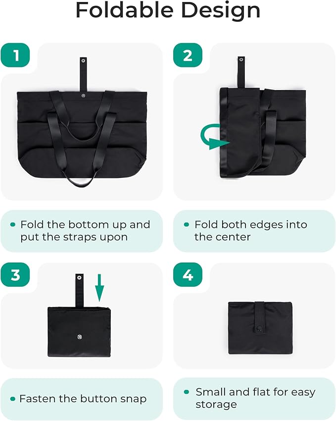 BAGSMART Tote Bag for Women, Foldable Tote Bag With Zipper Travel Large Shoulder Bag Handbag for Work