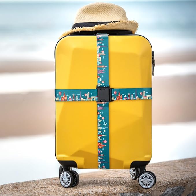 Adjustable Travel Luggage Strap Suitcase Belt Travel Bag Accessories 1.96 in W x 6.23 ft L