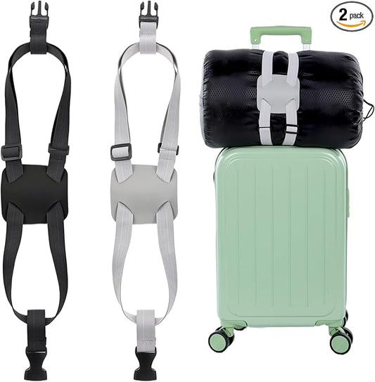 2 Pack Luggage Straps Bag Bungee for Add a Bag Suitcase Adjustable Belt Travel Suitcase Elastic Strap Belt Travel Accessories Connecting Carry On Bags Add Bags