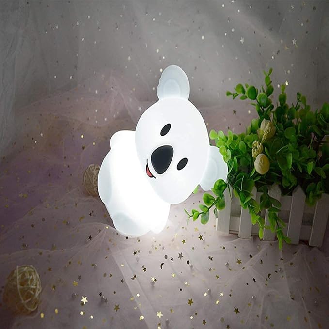 Animal-Shaped Night Light, Rechargeable LED Soft Silicone (BPA Free) Bedside Lamp for Children/Adults, Adjustable Brightness and 9 Colors by Touch Control & Remote Control (Big Koala)