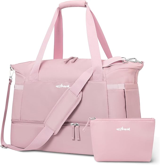 ETRONIK Gym Bag for Women, Personal Item Travel Bag with Shoes Compartment, Weekender Overnight Duffel Bag with Wet Pocket, Carry On Bag for Women, Travel, Gym, Weekend
