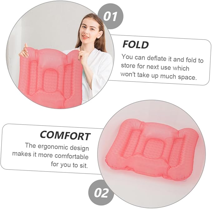 1pc Inflatable Bathtub Seat Cushion with Cups Ergonomic Design for Comfort Water-Filled for Hot Cold Use Relaxing Baths