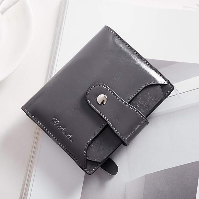 BOSTANTEN Women Leather Wallet RFID Blocking Small Bifold Zipper Pocket Wallet Card Case Purse with ID Window
