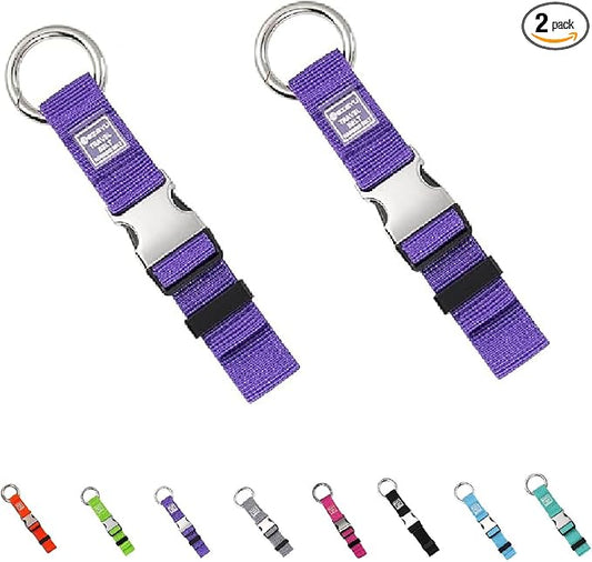 2PCS Heavy Duty Add a Bag Luggage Straps Jacket Gripper,Carry-on Luggage Belt Baggage Suitcase Straps Belts Travel Accessories(Purple)