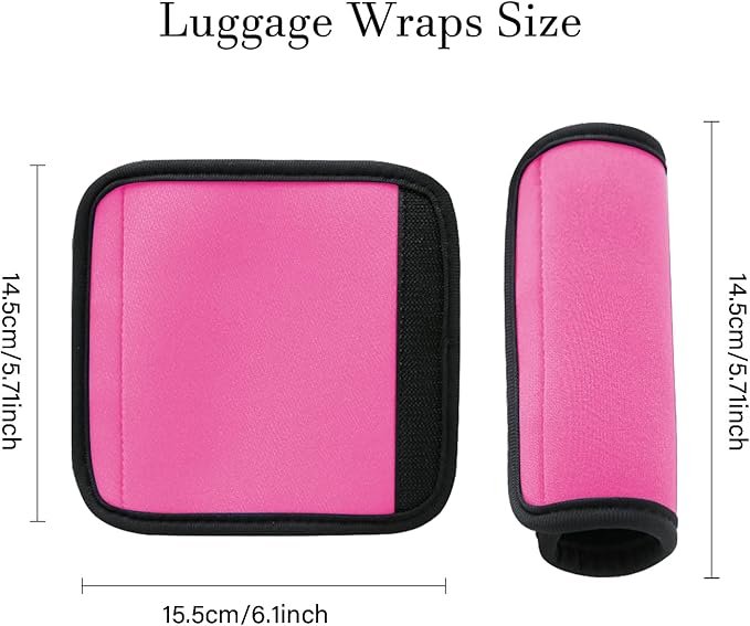 2 Pack Luggage Handle Wraps for Suitcase, Bright Color Comfort Soft Handle Covers (Pink)