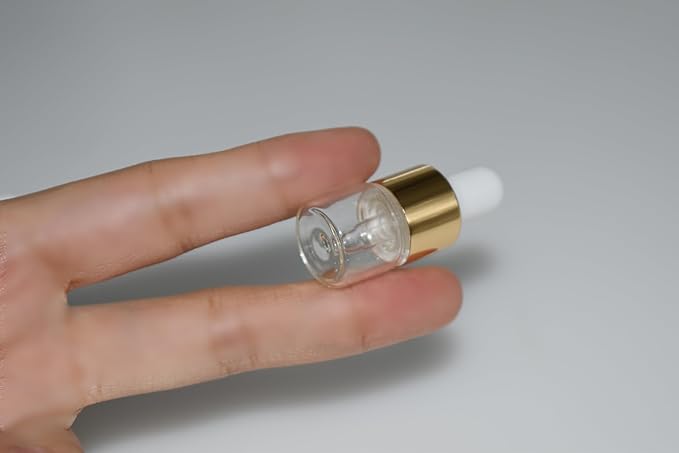 Small Dropper Bottle, 10pcs 1ml Mini Sample Dropper Bottles Mini Makeup Containers for Travel Liquids Tiny Glass