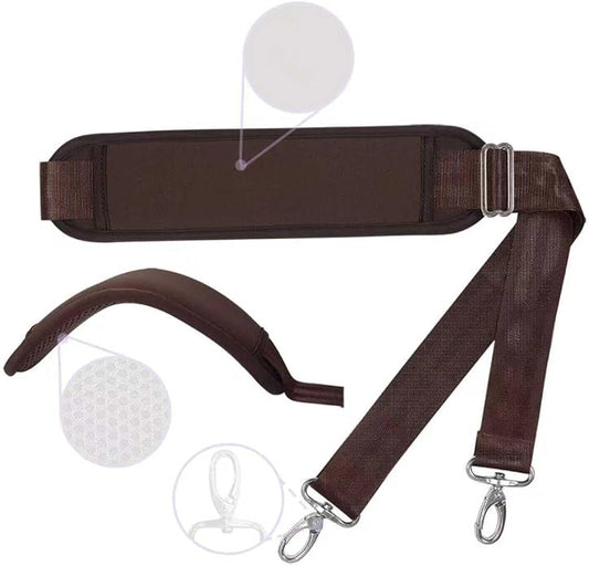 60 Inch Shoulder Strap with Removable Ultra-Thick Pad，Adjustable Buckles and Metal Hooks