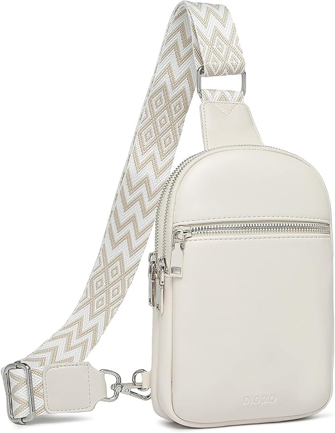 DIOMO Anti Theft Small Sling Bag for Women Cross Body Bag Trendy, RFID Fanny Packs Vegan Leather for Women Travel Belt Purse