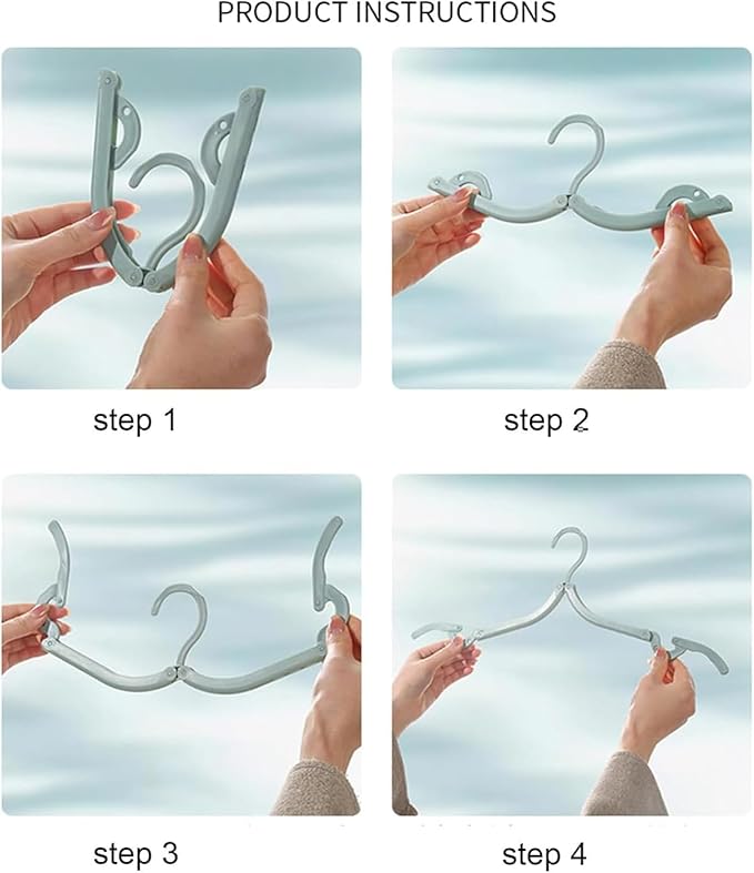 Foldable Travel Hangers 10 Pack w/10 Clips, Cruise Essentials 2025, Portable Hangers Collapsible Hanger Plastic, Travel Must Haves for Suitcase, Hotel, RV, Road Trip, Flying, Camping (Green)