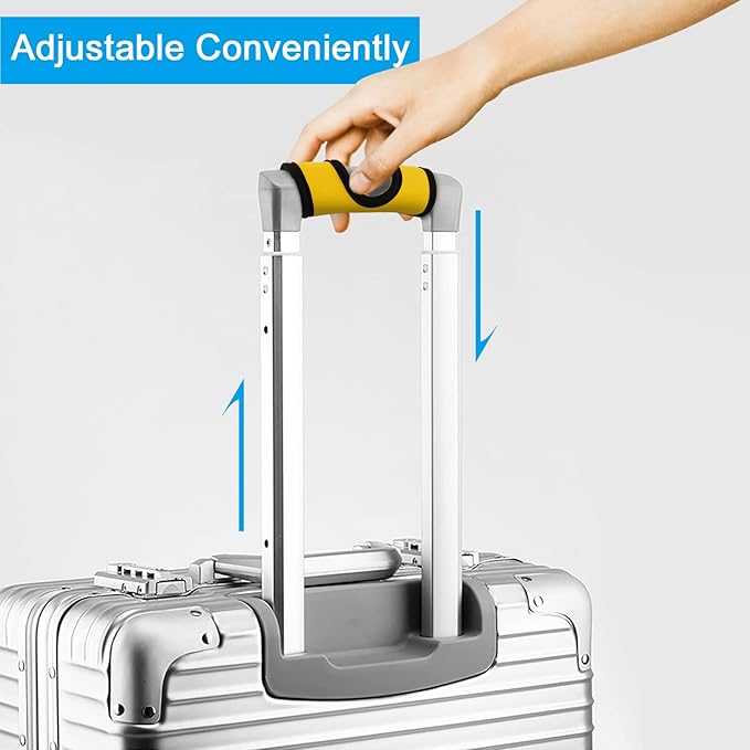 Cosmos 5 Pcs Neoprene Luggage Handle Wrap Soft Grip Handle Cover Luggage Identifier with Hollow Design for Push-Button Handle Trolley Handle and Travel Suitcase Trolley Case (Yellow)