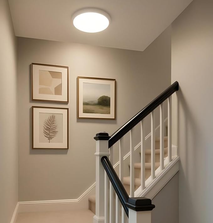 Flush Mount LED Ceiling Light Hardwired 9 Inch, 18W 1800LM, 5 CCT | 2700/3000/3500/4000/5000K Closet Light, 3-Brightness Settable Ceiling Light Fixture for Hallway Laundry Stair Bedroom