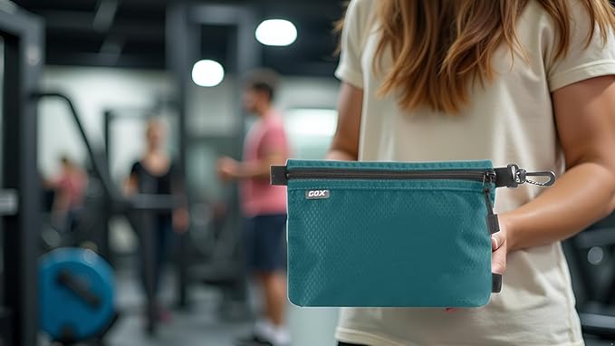 GOX Small Toiletry Bag for Men Bulk Cosmetic Bag Dopp Kit Carry On Zipper Pouch Organization Nylon Small Packing Sack Waterproof (Turquoise)