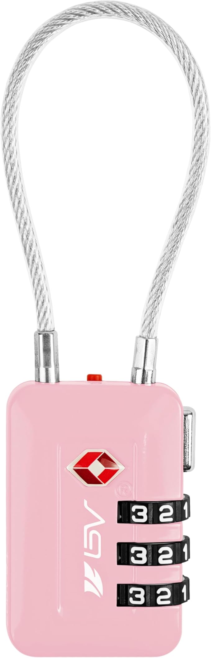 TSA Accepted Luggage Travel Lock, Set-Your-Own Combination Lock for School Gym Locker, Luggage Suitcase Baggage Locks, Filing Cabinets, Toolbox, Case (Pink, 1 Pack)