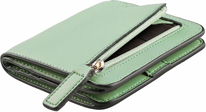 Toughergun Women’s Small Slim Leather Wallet with RFID Protection, Compact Bifold Mini Purse with Clear ID Window