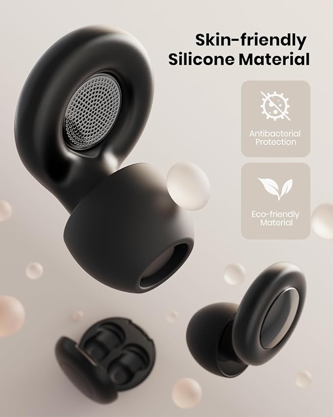Ear Plugs for Sleeping Noise Cancelling, Reusable Silicone Ear Plugs for Noise Reduction with 8 Ear Tips, Earplugs for Sleep, Concerts, Travel, Snoring (Black + Pink, One Size)