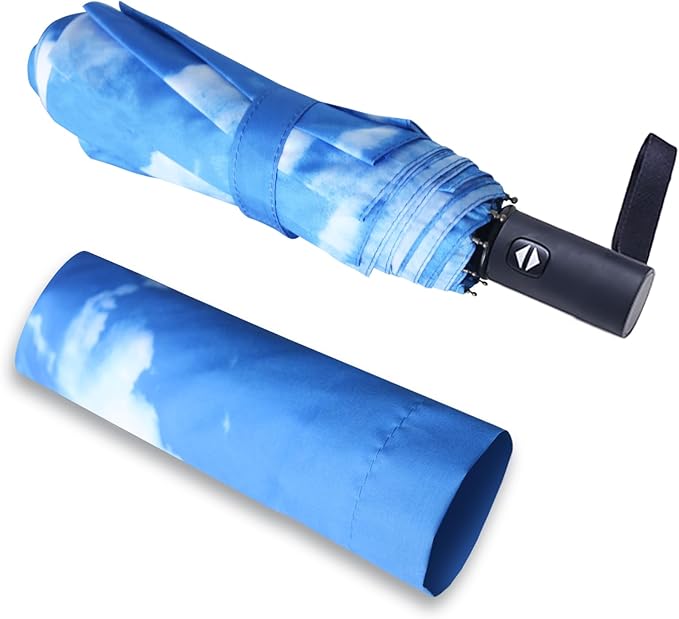 NPCQUN Travel Essentials Umbrella Windproof Compact Collapsible Light, Automatic, Strong and Portable, Wind Resistant Folding Small Umbrella for Rain