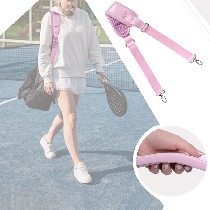 59 Inch Shoulder Straps, Soft with Ultra-Thick Fixed Shoulder Pad, Two Way Independently Adjustable Buckle Replacement Straps for Laptop Bag Messenger Bag Tool Bag Luggage,Pink