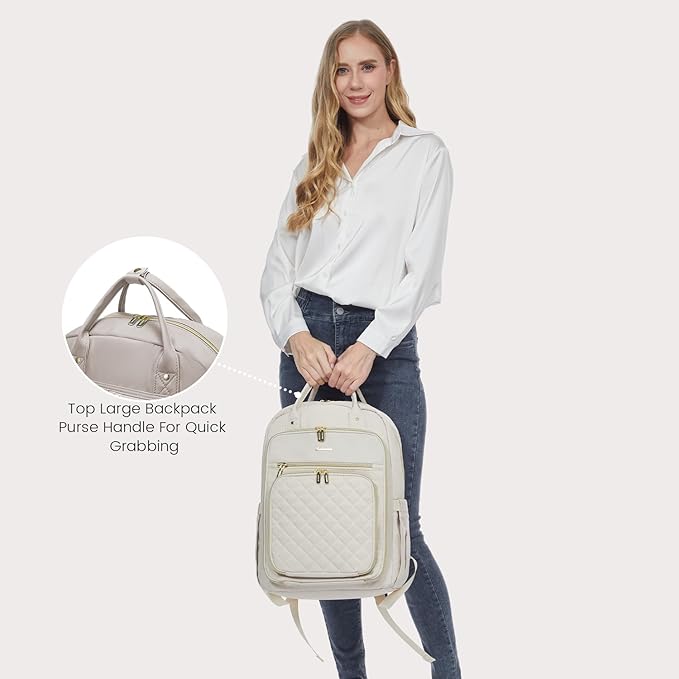 LOVEVOOK Laptop Backpack for Women, Water Resistant Travel Work Backpacks Purse College Business Teacher Nurse Computer bag with USB Charging Port, Fits 15.6" Laptop