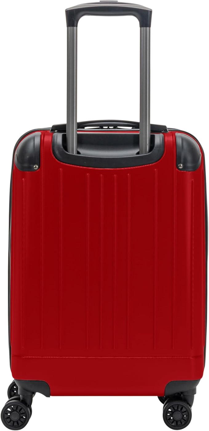Flying Axis Collection Lightweight Hardside Expandable 8-Wheel Spinner Luggage, Cherry Red, 20-Inch Checked