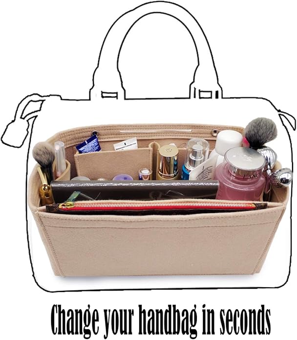 LEXSION Felt Purse Organizer Insert - Multi Pocket Bag in Bag Organizer Shaper