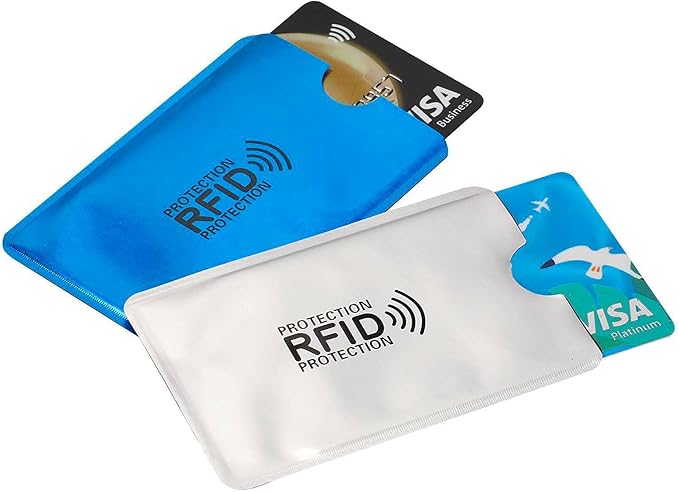 Luumxai 16 RFID Blocking Sleeves Set (10 Credit Card Holders & 4 Passport Protectors) Identity Theft Protection Secure Sleeves Set.Waterproof aluminum foil slim Design easily into your Wallet