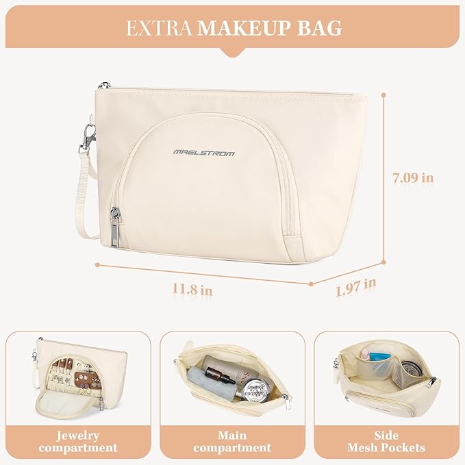 Maelstrom Gym Bag for Women,40L Travel Duffel Bag with Shoes Compartment and Wet Pocket,Waterproof Carry On Weekender Bag,Sport Gym Tote Bags Swimming Yoga, Hospital Holdalls（Beige)