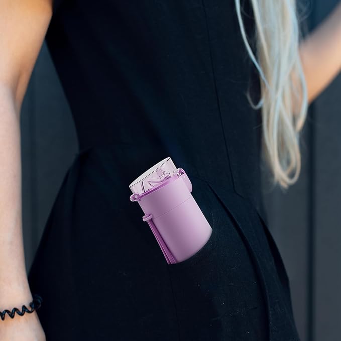 5oz Small Water Bottles with Straw, Mini Water Bottle with One-Hand Open Design, Leak-Proof Locking Lid for Hot&Cold Drinks, Small Travel Water Bottle - 100% Leakproof for School, Travel...(Lilac)