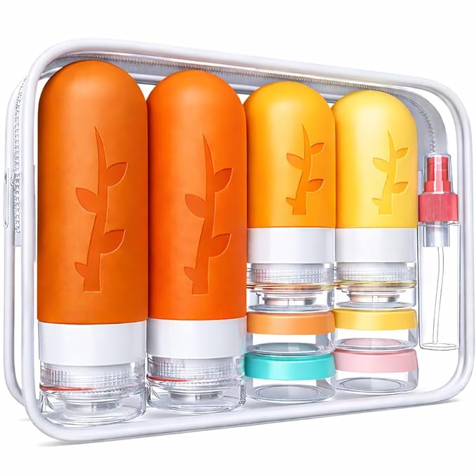 Travel Containers for Toiletries, 18pack TSA Approved Size Containers for Toiletries,travel bottles for Toiletries,travel Jars or Personal Essentials