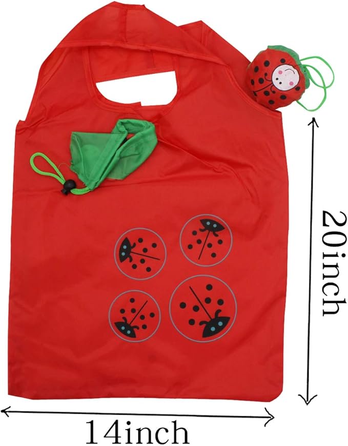 10PCS Folding Shopping Bags Reusable Shopping Tote Bags Compact Eco Periodic Duty Recycling Use Shopping Bags (Animals)