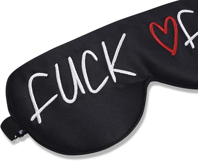 ALASKA BEAR Natural Silk Sleep Mask, Blindfold, Super Smooth Eye Mask with Classy Embroidery(Funny) Off