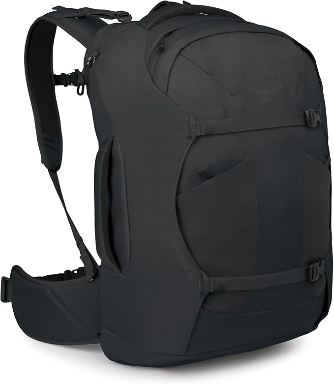 Osprey Farpoint 40L Men's Travel Backpack - Carry On Bag with Laptop Sleeve and Toiletry Pocket, Black, Extended Fit