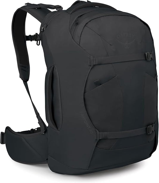 Osprey Farpoint 40L Men's Travel Backpack - Carry On Bag with Laptop Sleeve and Toiletry Pocket, Black, Extended Fit