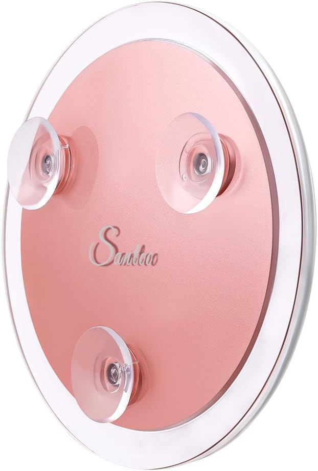 SANTOO 10X Magnifying Mirror - with 3 Mounting Suction Cups - Used for Precise Makeup - Eyebrows/Tweezing - Blackhead/Blemish Removal - Bathroom/Travel Makeup Mirror - 6 Inch Round