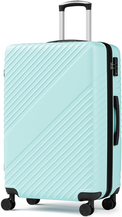 28 Inch Checked Luggage, ABS Hardside Suitcase with Spinner Wheels, TSA Security Lock, Lightweight Large Luggage for Women, Men, Expandable Travel Suitcase for Business, Road Trips & Family Vacations